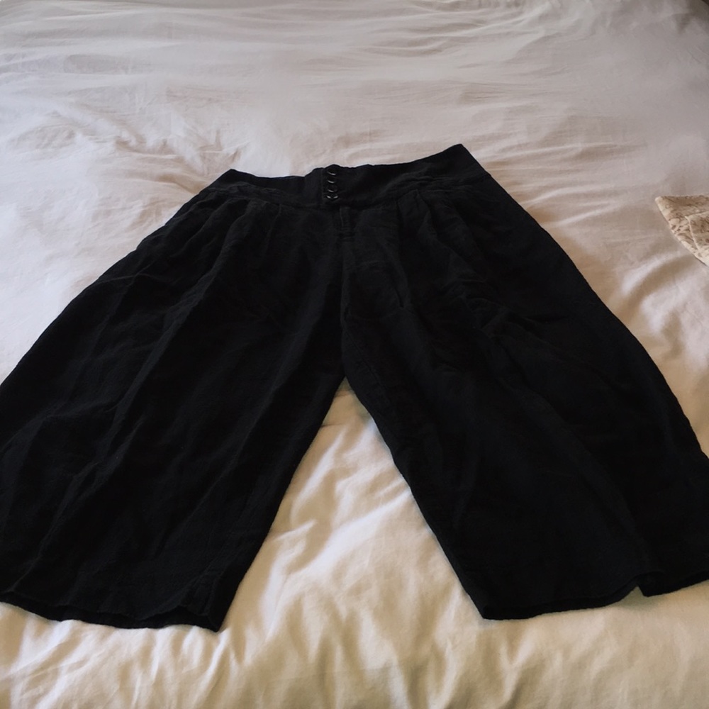 Anthropologie/Cartonnier wide leg linen crops